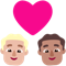 Couple with Heart- Man- Man- Medium-Light Skin Tone- Medium Skin Tone emoji on Microsoft